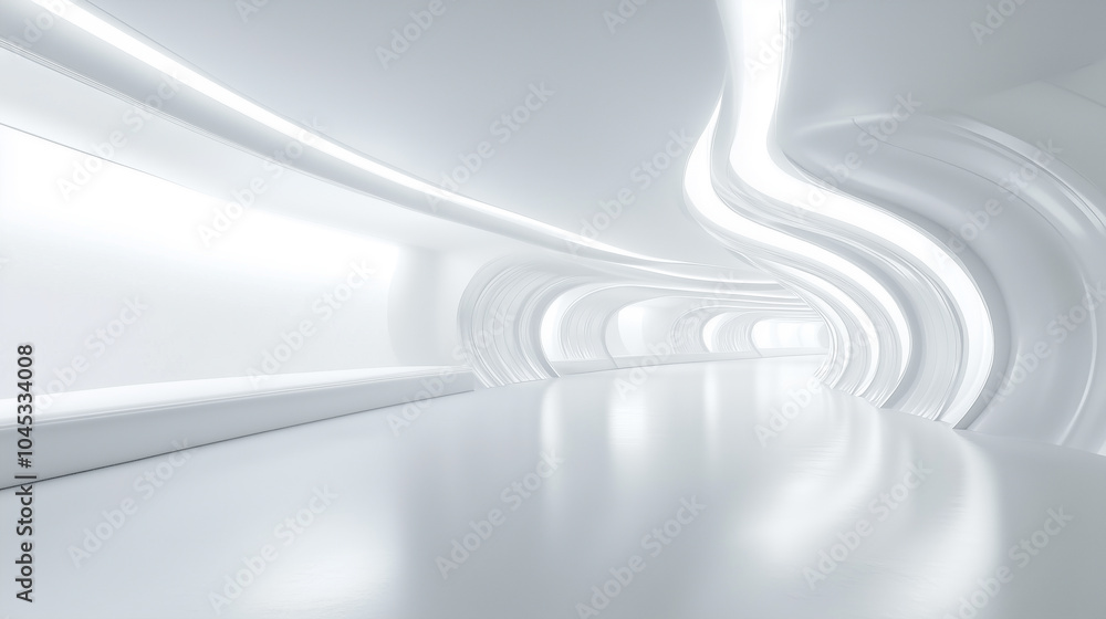 Poster abstract 3d background white and smooth structural and architectural clean corridor for business tec