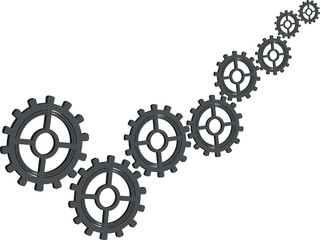 Crafting precision gears in a dynamic arrangement highlighting engineering design