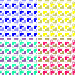 Colorful geometric patterns displayed in vibrant squares for creative inspiration