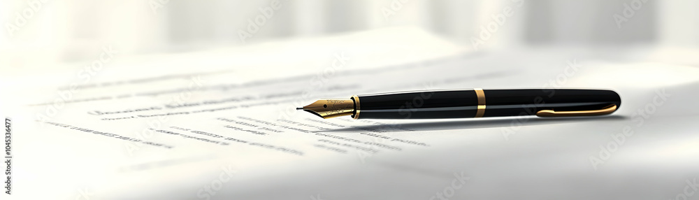 Poster levitating contract paper pen business agreements crisp image floating document symbolizing formal c