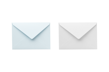 Two sets of clippings, one white back side of envelope and one blue back side of envelope