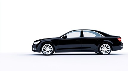 Fototapeta premium Sleek Black Sedan on a Minimalist Background
