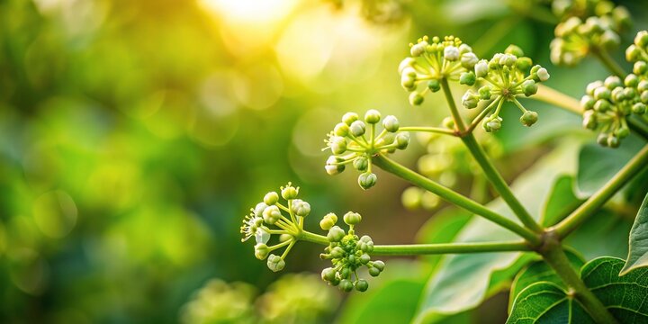Cissus quadrangularis flower in garden with leading lines