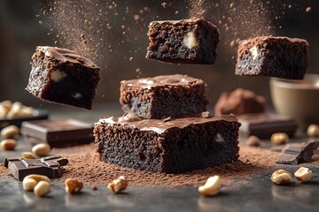 Brownies Surrounded By Ingredients Like Chocolate Chunks And Nuts