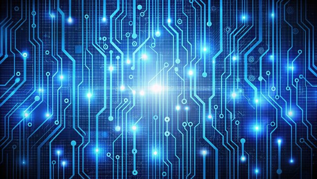 Technology background featuring circuit board patterns and digital binary code , technology, background