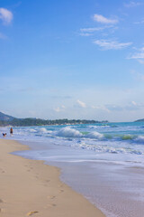 Tropical sea beach wave white sand sunny day