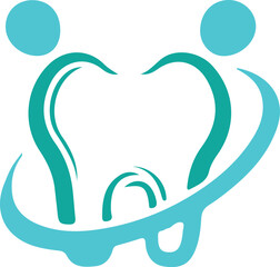 Family dental medical clinic logo design. Abstract human and tooth vector logo design. Pro Vector