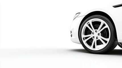Sleek White Car with Modern Alloy Wheel