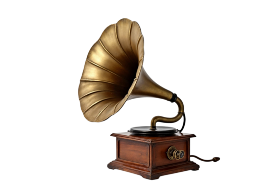 vintage gramophone isolated on white