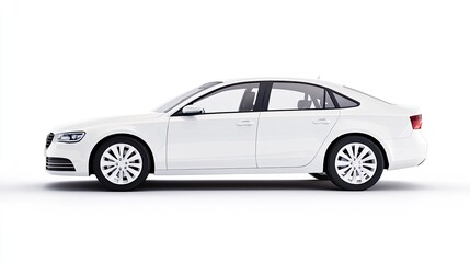 Sleek White Sedan on a Bright Background