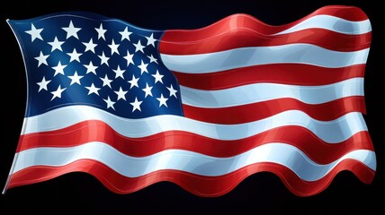 A vibrant American flag waving in the wind, symbolizing patriotism and national pride.