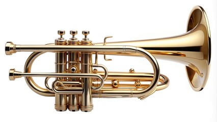 Obraz premium Classic trumpet isolated on white background