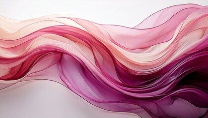 Obraz premium pink cream tones wave wavy transparent semitransparent background chiffon voile organza tulle