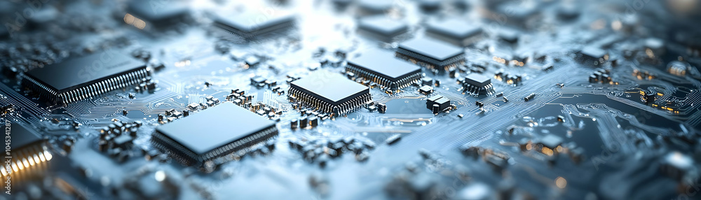 Poster nano chip credit card macro shot transparent design visible circuits zoom in complexity future finan