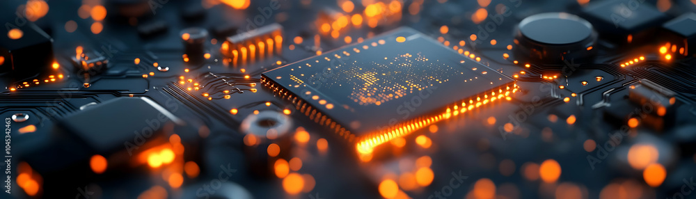 Aufkleber quantum encrypted credit chip extreme close-up with intricate circuitry and encryption patterns in f