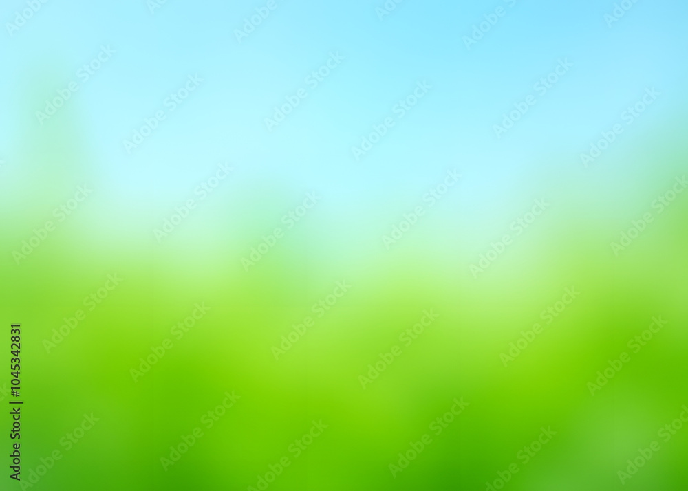 Aufkleber green grass and blue sky in an abstract background with a blurred effect.