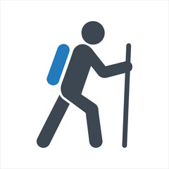 Hiking icon. Walking man. Trail icon