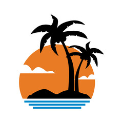 VINTAGE BEACH WAVES VECTOR DESIGN 3