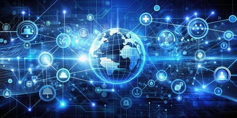 Obraz premium Abstract image representing the background of technological concepts, innovation, communication, digital, data