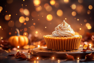 Delicious piece pumpkin pie