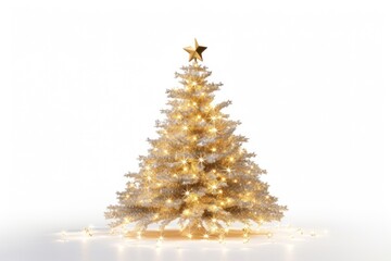 Light effect christmas tree plant white.