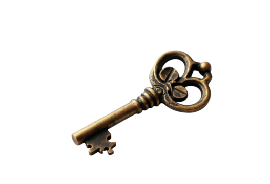 old key isolated on white