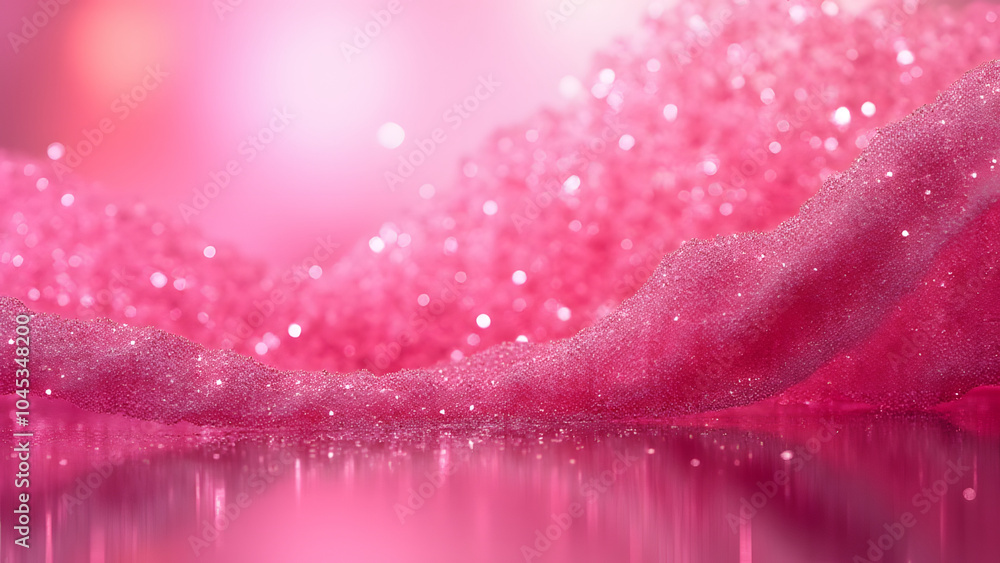 Poster Glitter texture creates a vibrant pink abstract visual effect on the background with an artistic and modern aesthetic feel.