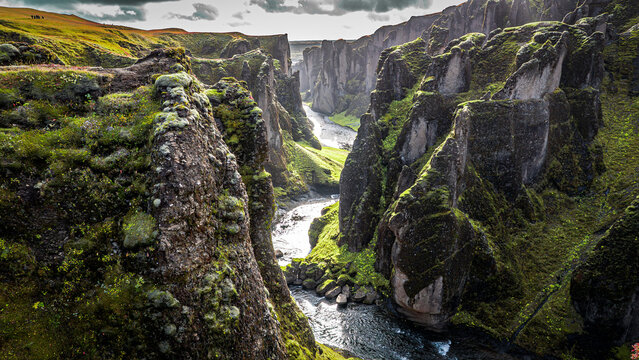  Fjaðrárgljúfur canyon in southern Iceland
