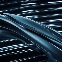 Vector illustration smooth lines in dark blue color background. Hi-tech digital technology concept. Abstract futuristic, shiny lines background