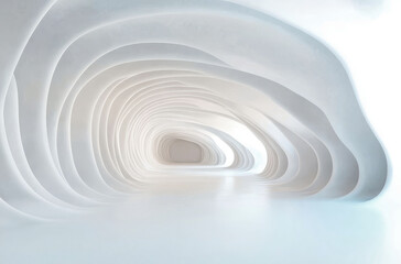 Fototapeta premium Abstract white interior with wavy lines and modern shapes
