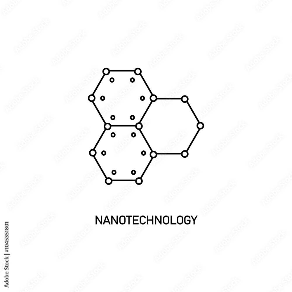 Aufkleber nano technology icon. linear vector illustration from biochemistry collection. outline nano technolo