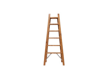 wooden ladder isolated on white