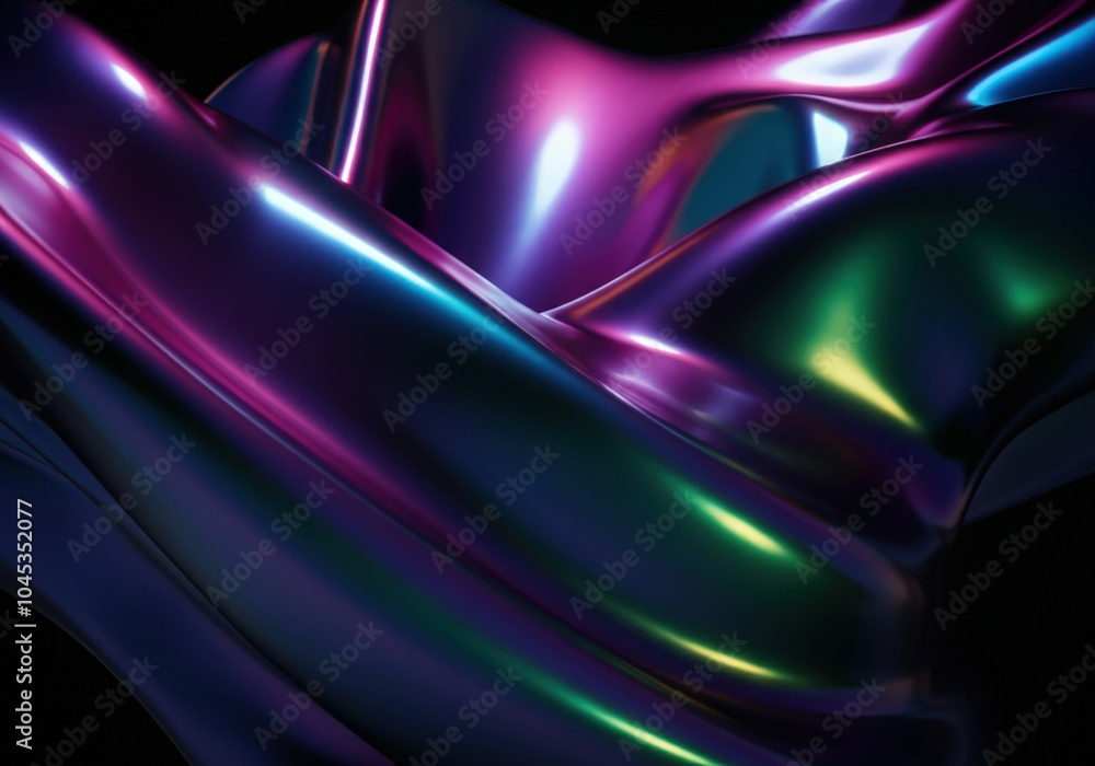 Aufkleber abstract liquid background with holographic colors flowing and creating waves