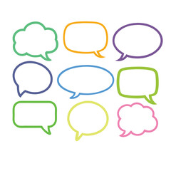 Outline Speech Bubbles and Dialog Boxes Vector Collection for Versatile Use.