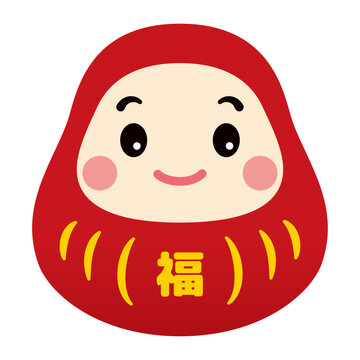 かわいいだるまのイラスト