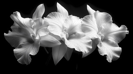 Fototapeta premium A delicate close-up of a blooming cattleya orchid in a spring garden, showcasing the beauty of nature with its bright petals .