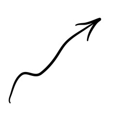 Hand drawn curved doodle chalk arrows 