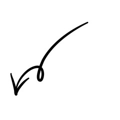 Hand drawn curved doodle chalk arrows 