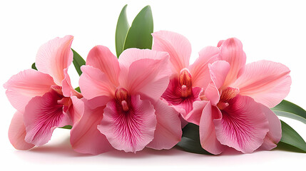 Obraz premium A delicate close-up of a blooming cattleya orchid in a spring garden, showcasing the beauty of nature with its bright petals .