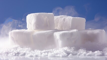 Dry Ice: Subliming at room temperature, dry ice is solid carbon dioxide that creates a foggy effect, perfect for special drink effects and food storage.
