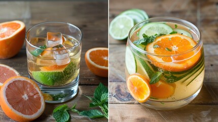 Ice Cubes with Fruit: Regular ice cubes infused with fruit pieces or herbs, these cubes add flavor to drinks as they melt and serve as a decorative touch.
