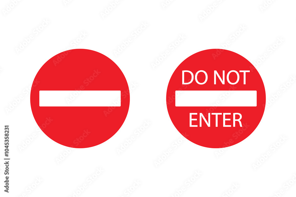 Aufkleber do not enter sign. prohibited sign. not allowed sign. stop icon set. red warning symbol