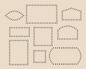 Web Set of vector retro frames with place for text.