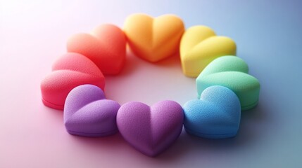 Obraz premium Colorful Heart Shapes in Circular Arrangement