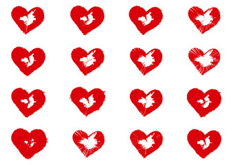 Textured Red Heart Designs: Grunge-Style Distressed Hearts for Bold and Expressive Artwork