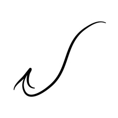 Hand drawn curved doodle chalk arrows 