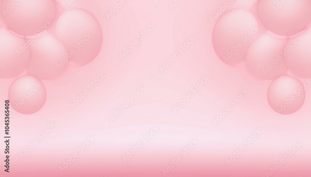 Wall mural pink background with bubbles