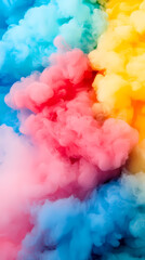 Fototapeta premium An enchanting display of colorful smoke blends seamlessly showcasing a beautiful spectrum of hues in an artistic composition