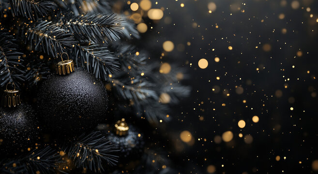 Sfondo natalizio. Palle di natale. Spazio per messaggio.