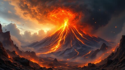 moment of volcano eruption